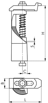 AMF Stufenpratze Nr. 7000 Gr. 1x12mm – Spezialguss Spanneisen für T-Nuten