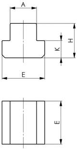 AMF T-Nutenstein Nr. 508R Rohling für T-Nut 6 mm – Vergütungsstahl, Festigkeitsklasse 10