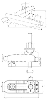 AMF Spannpratze Nr. 6312VT Krokodil für T-Nut 10 mm, Spannhöhe 0-40 mm, stufenlos verstellbar