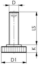 AMF Stützschraube Nr.6314S M10, 39 mm, für verstellbare Spanneisen, Festigkeitsklasse 8.8