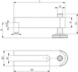 AMF Spanneisen Nr. 6315V für T-Nut 10 mm, Länge 100 mm, abgesetzt