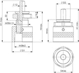 AMF Höhenrichtschraubbock Nr. 6415 Gr. 75 – Präzise Höhenverstellung mit Feingewinde M30x1,5