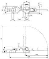 AMF Verschlussspanner Nr.6847SU Gr.3 horizontal mit Sicherheitsverriegelung