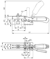 AMF Waagrechtspanner Nr. 6830S Gr.3 mit Sicherheitsverriegelung und waagrechtem Fuß
