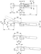 AMF Verschlussspanner Nr. 6847NI Gr. 1 horizontal aus Edelstahl – für Lebensmittelindustrie