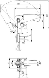 AMF Verschlussspanner Nr. 6848VNI Gr. 2 vertikal – Edelstahl Schnellspanner mit ergonomischem Handgriff
