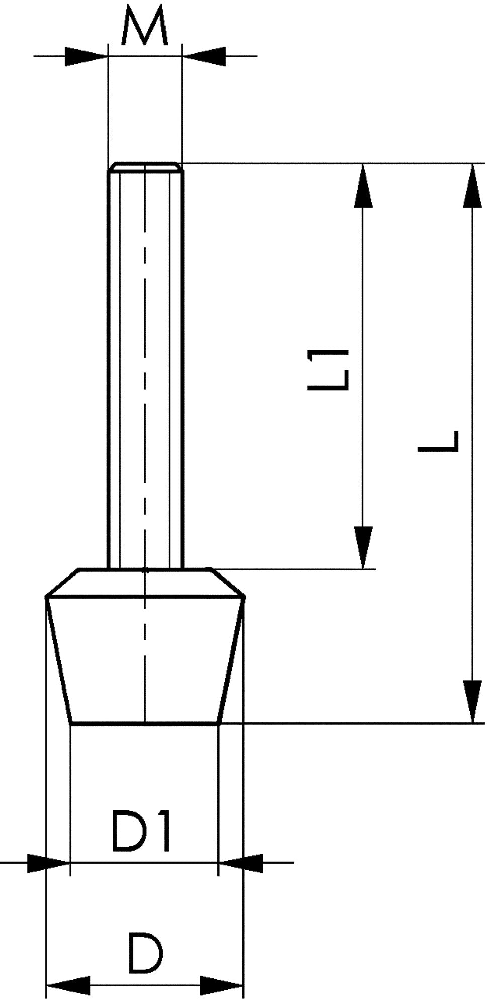 AMF Andrückschraube Nr. 6894 M4 x 32 mm mit Neopren-Druckstück, LABS-frei