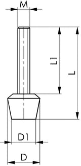 AMF Andrückschraube Nr. 6894 M4 x 32 mm mit Neopren-Druckstück, LABS-frei