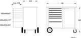 GEDORE Rollwerkbank 1504 XL – 7 Schubladen, 1000 kg, 1250 mm, Multiplex-Buchenholz
