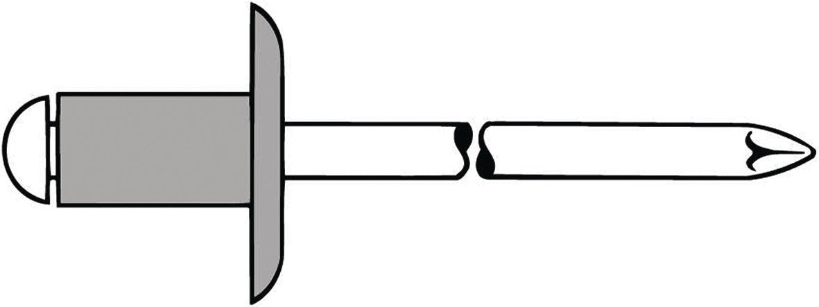 GESIPA Blindniet Nietschaft 4,0x12,0mm K12 Alu/Stahl Großkopf 500 Stück