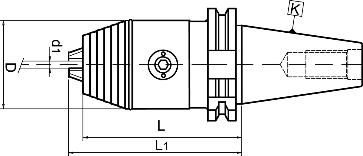 MAPAL NC-Schnellspannbohrfutter SK40 DIN 69871A, Spann-Ø 0,3-8 mm, 36 mm