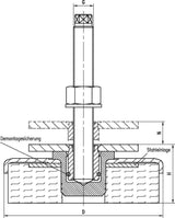 ALBRECHT Maschinenschuh Größe 1 – Verzinkt, M12 Gewindebolzen, 500 kg Belastung