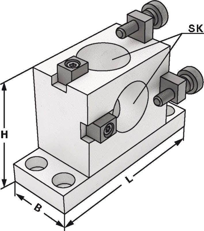 PROMAT Montageblock SK40 aus Aluminium – Sichere Montage von Steilkegel-Werkzeugaufnahmen