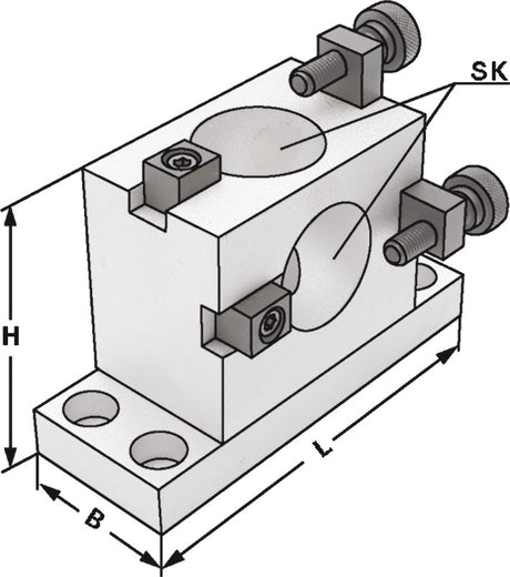PROMAT Montageblock SK40 aus Aluminium – Sichere Montage von Steilkegel-Werkzeugaufnahmen