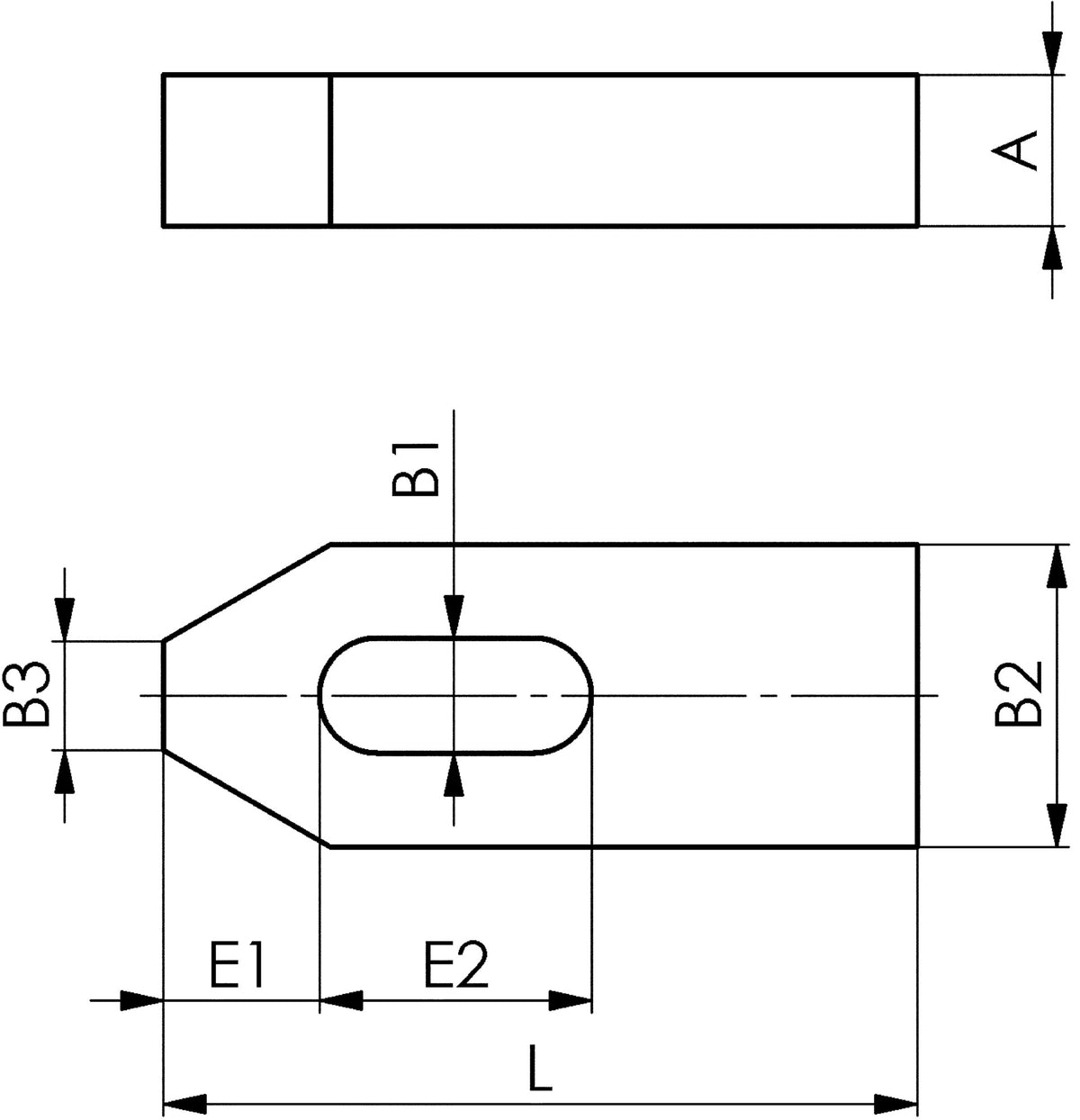 AMF Spanneisen DIN 6314 für T-Nut 36 mm, Länge 250 mm, Vergütungsstahl lackiert
