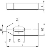 AMF Spanneisen DIN 6314 für T-Nut 36 mm, Länge 250 mm, Vergütungsstahl lackiert