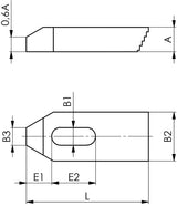 AMF Spanneisen Nr. 6314Z mit Treppenzähnen für T-Nut 6 mm, Länge 80 mm
