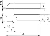 AMF Gabelspanneisen Nr.6315GN mit Nase, Schlitzbreite 22 mm, Länge 315 mm, für Spannschraube M20/M22