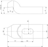 AMF Spanneisen DIN 6316 für T-Nut 36 mm, Länge 250 mm, gekröpft
