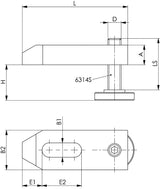 AMF Spanneisen Nr. 6314V für T-Nut 12 + 14 mm – Spannhöhe 10–47 mm, Vergütungsstahl