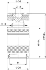 AMF Schraubbock Nr. 6401 Gr. 52 aus Aluminium, Höhe 42–52 mm, Tragfähigkeit 30 kN