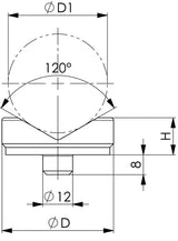 AMF Schraubbockaufsatz Nr. 6441 Einsteckzapfen Ø 12 mm Prisma AD 45 mm
