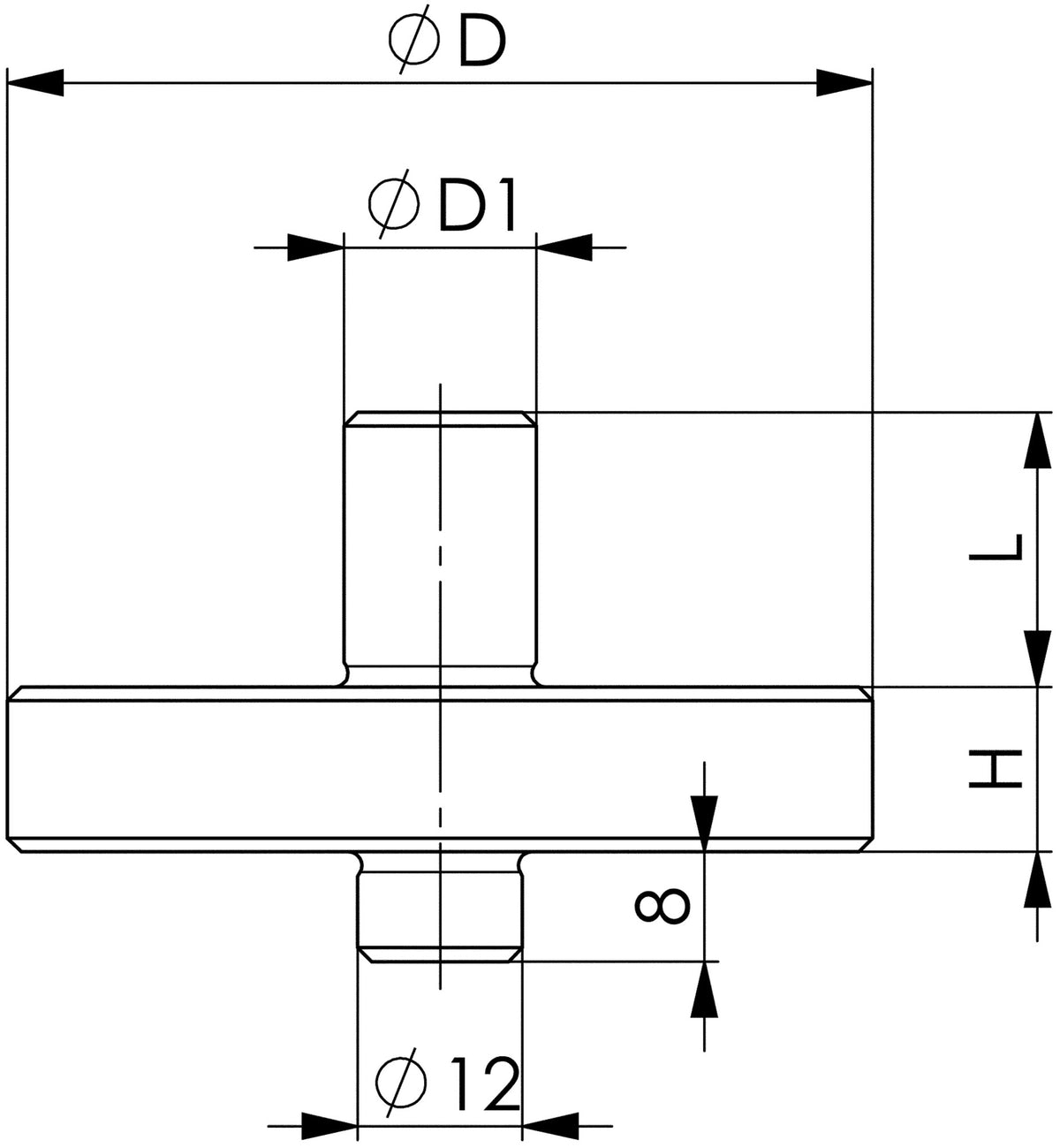 AMF Schraubbockaufsatz Nr. 6443 Fixierzapfen Ø 12 mm, Außen-Ø 63 mm, Stahl vergütet