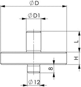 AMF Schraubbockaufsatz Nr. 6443 Fixierzapfen Ø 12 mm, Außen-Ø 63 mm, Stahl vergütet