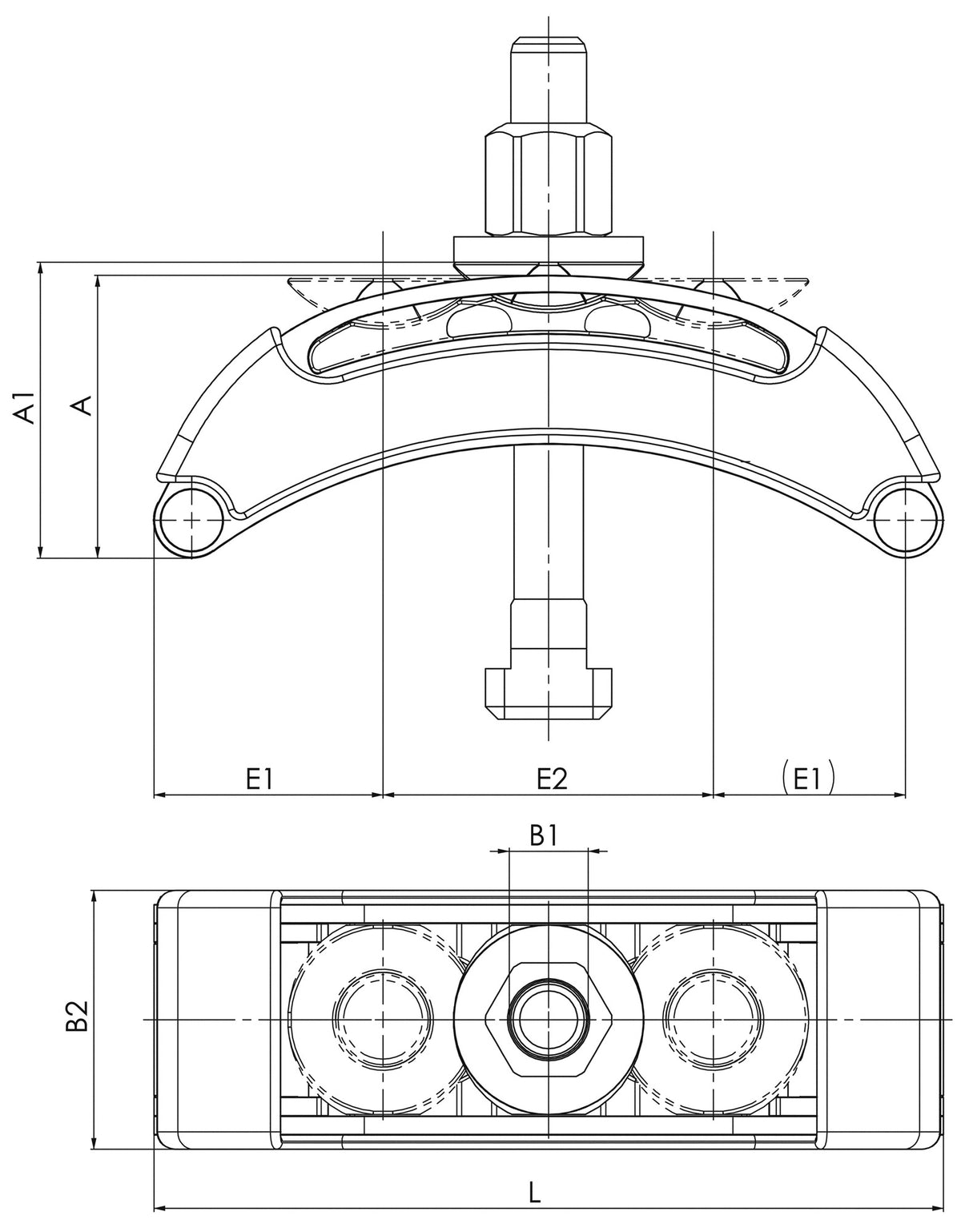 AMF Spanneisen Nr. 6310 für T-Nut 10 mm, Länge 80 mm, leichte Bauweise