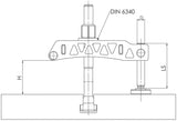 AMF Spanneisen Nr. 6311 für T-Nut 20-28 mm, Länge 200 mm, leichte Bauweise, brünierter Vergütungsstahl