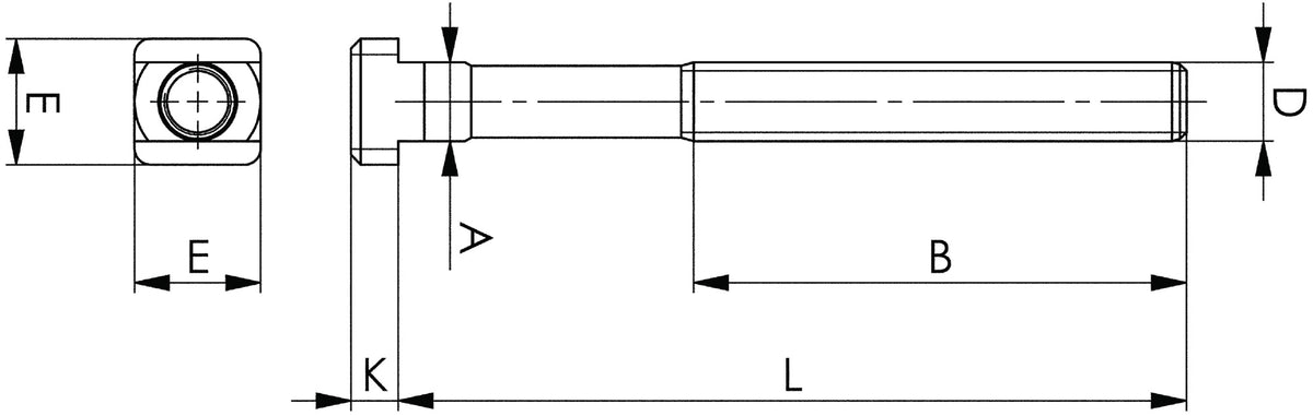 AMF T-Nutenschraube DIN 787, T-Nut 10 mm, M10 x 40 mm, Güte 10.9, mit Mutter und Scheibe