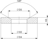 AMF Kegelpfanne DIN 6319G für M30 Schrauben, Bohrung 35 mm, Kegelwinkel 120°