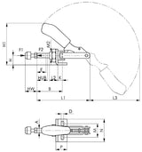 AMF Schubstangenspanner Nr.6841 Gr.5-M27 mit kleinem Winkelfuß – 4,5 kN Haltekraft