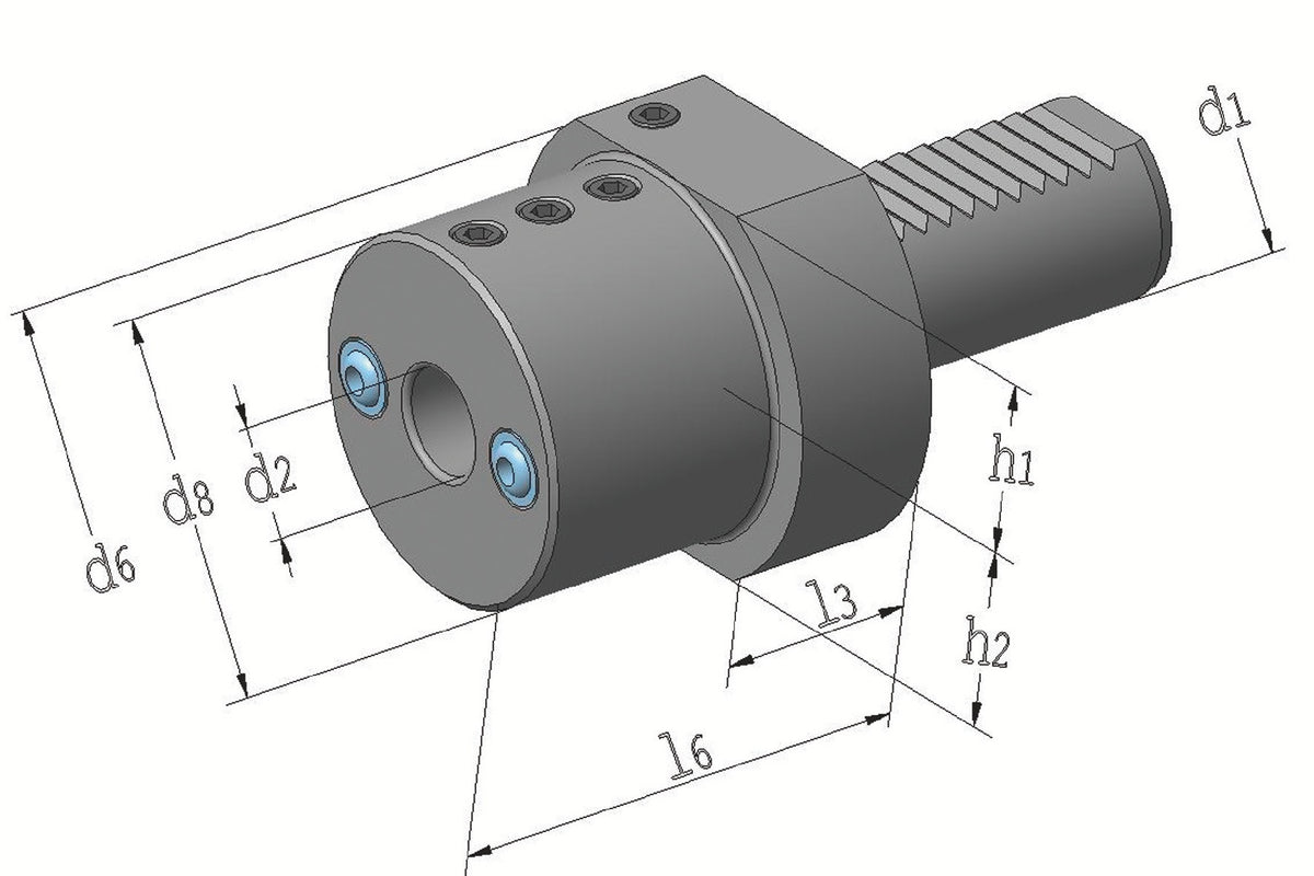 PROMAT Werkzeughalter E2 DIN 69880 VDI30 Spann-Ø 8 mm für Bohrstangen