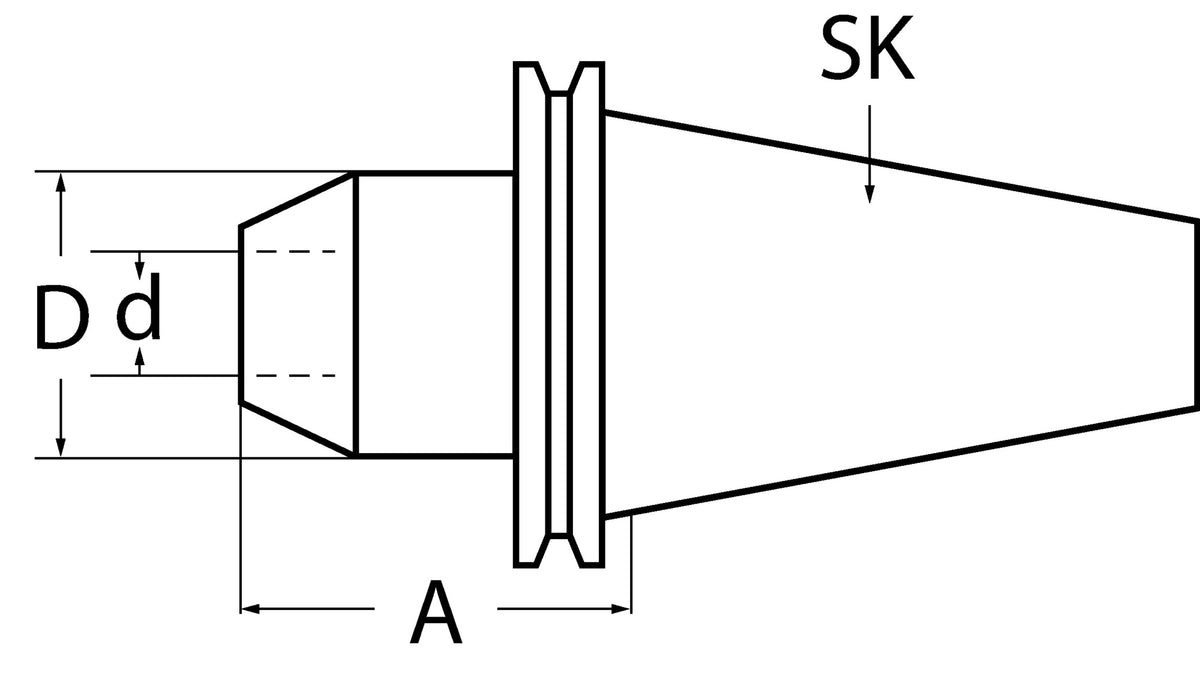 PROMAT Flächenspannfutter SK40 Weldon Spann-Ø 6 mm DIN 69871AD/B – Präzise Werkzeugaufnahme