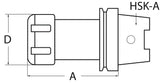 PROMAT Spannzangenfutter ER DIN 69893A HSK-A63, Spann-Ø 2-16 mm, Auskraglänge 100 mm
