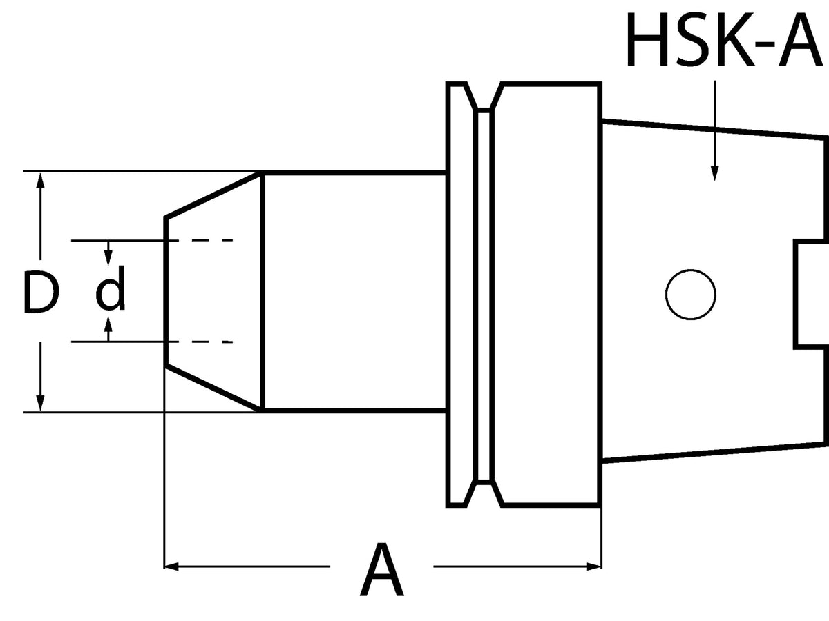 PROMAT Flächenspannfutter DIN 69893A Weldon HSK-A63 Spann-Ø 6 mm, Auskraglänge 65 mm