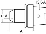 PROMAT Flächenspannfutter DIN 69893A Weldon HSK-A63 Spann-Ø 6 mm, Auskraglänge 65 mm