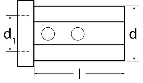PROMAT Reduzierbuchse Form 1, Bohrungs-Ø 6 mm, Außen-Ø 25 mm, Einspannlänge 46 mm