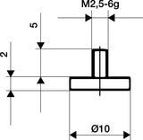KÄFER Messeinsatz Stift 1,5 mm Ø, 30 mm Länge, M2,5 Gewinde – Passend für Messuhren