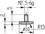 KÄFER Messeinsatz Stift 1,5 mm Ø, 30 mm Länge, M2,5 Gewinde – Passend für Messuhren