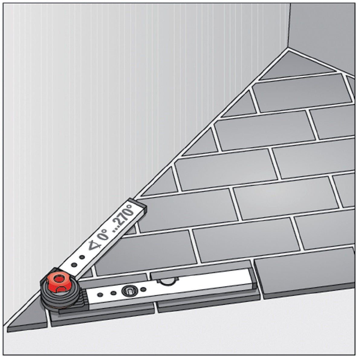 BMI Winkelmessgerät WINKELSTAR 0-270° mit Wasserwaage, Schenkel 80x60 cm