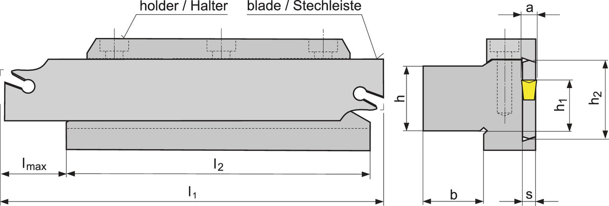 PROMAT Grundhalter GFN GH 25-26 für Stechschwert GFN-S 26J – Stechleisten-Trägerwerkzeug