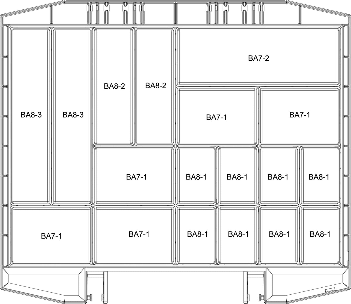 RAACO Sortimentskoffer boxxser 241x225x55 mm mit 9 Fächern und Profilraster