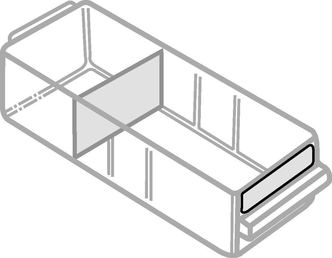 RAACO Etikettensatz 60 Stück 52x10 mm für Schubladentyp D – Weiß/Klar
