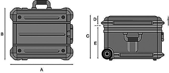 PROMAT Schalenkoffer rollbar 64 l HDPE mit Aluminiumrahmen und TSA-Schloss