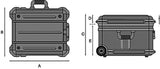 PROMAT Schalenkoffer rollbar 64 l HDPE mit Aluminiumrahmen und TSA-Schloss