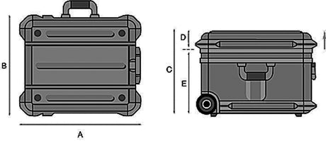 PROMAT Schalenkoffer rollbar 64 l HDPE mit Aluminiumrahmen und TSA-Schloss