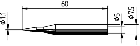 ERSA Lötspitze Serie 172 bleistiftspitz 1,1 mm – 2 Stück für MULTITIP C25