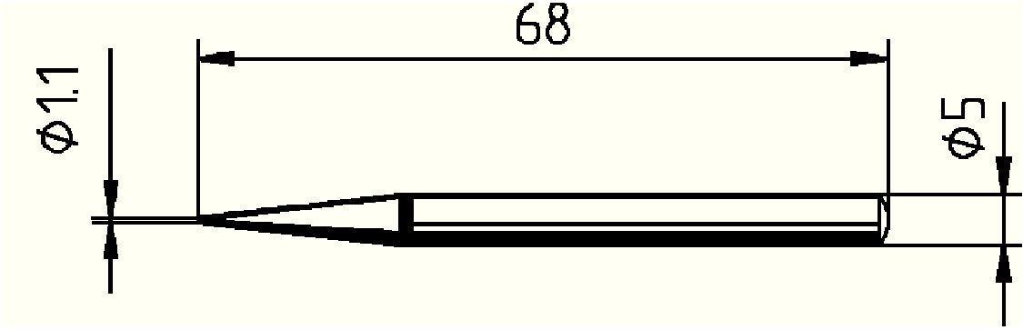 ERSA Lötspitze Serie 032 bleistiftspitz 1,1 mm 0032 BD/SB für ERSA 30 S – 2 Stück